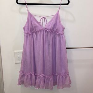 Light purple mini baby doll dress